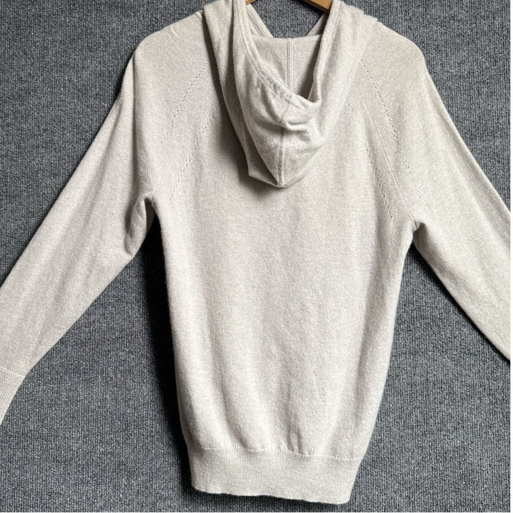 Banana Republic Todd & Duncan 100% Cashmere Hoodie M Gray Scottish Quiet Luxury - Picture 15 of 15